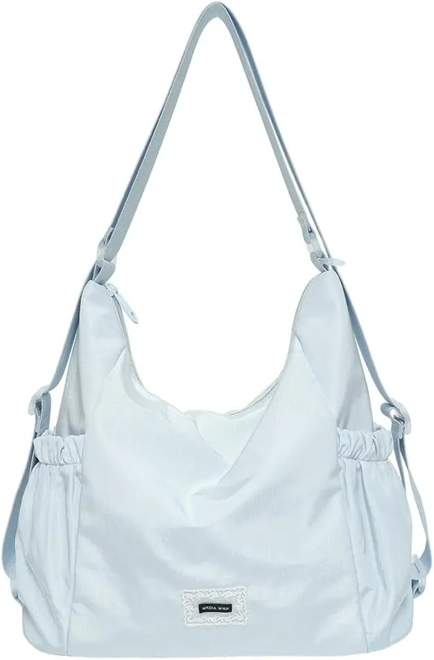 Soft Fabric Crossbody Bag for Women Large Shoulder Handbag Lightweight Tote Purse College Travel Work