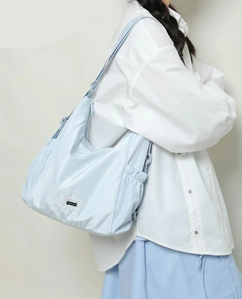 Soft Fabric Crossbody Bag for Women Large Shoulder Handbag Lightweight Tote Purse College Travel Work