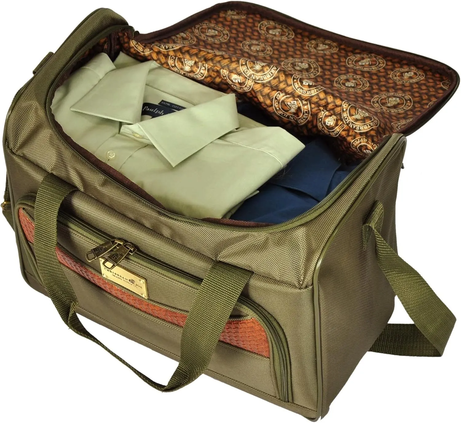 Softside Carry-On Bag for Men, Overnight Weekender Tote 16 Inch Olive
