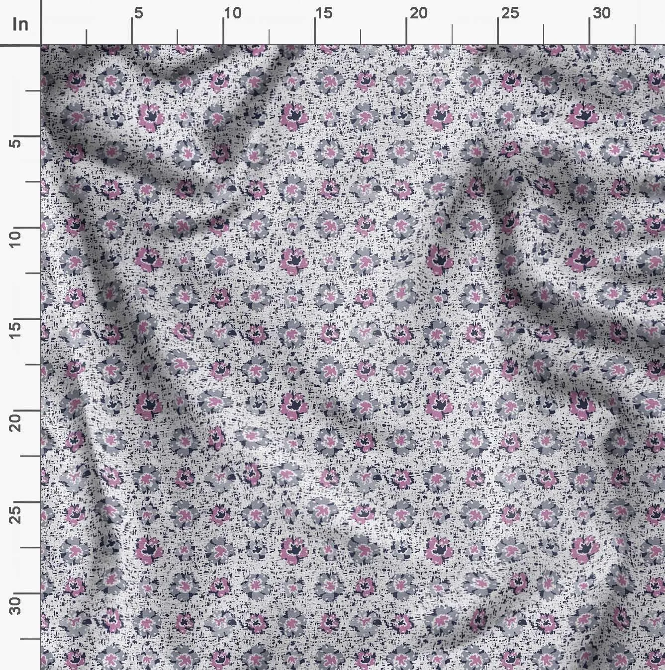 Soimoi Florals Print - Gray, Canvas Fabric Material - 56 Inch Wide, 1 Yard, Unstitched Fabric for Upholstery, Bags, Workwear and Outdoor Gear.
