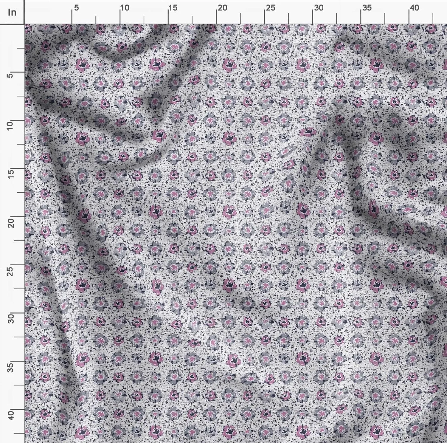 Soimoi Florals Print - Gray, Canvas Fabric Material - 56 Inch Wide, 1 Yard, Unstitched Fabric for Upholstery, Bags, Workwear and Outdoor Gear.