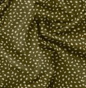 Soimoi Florals Print - Green, Canvas Fabric Material - 56 Inch Wide, 1 Yard, Unstitched Fabric for Upholstery, Bags, Workwear and Outdoor Gear.