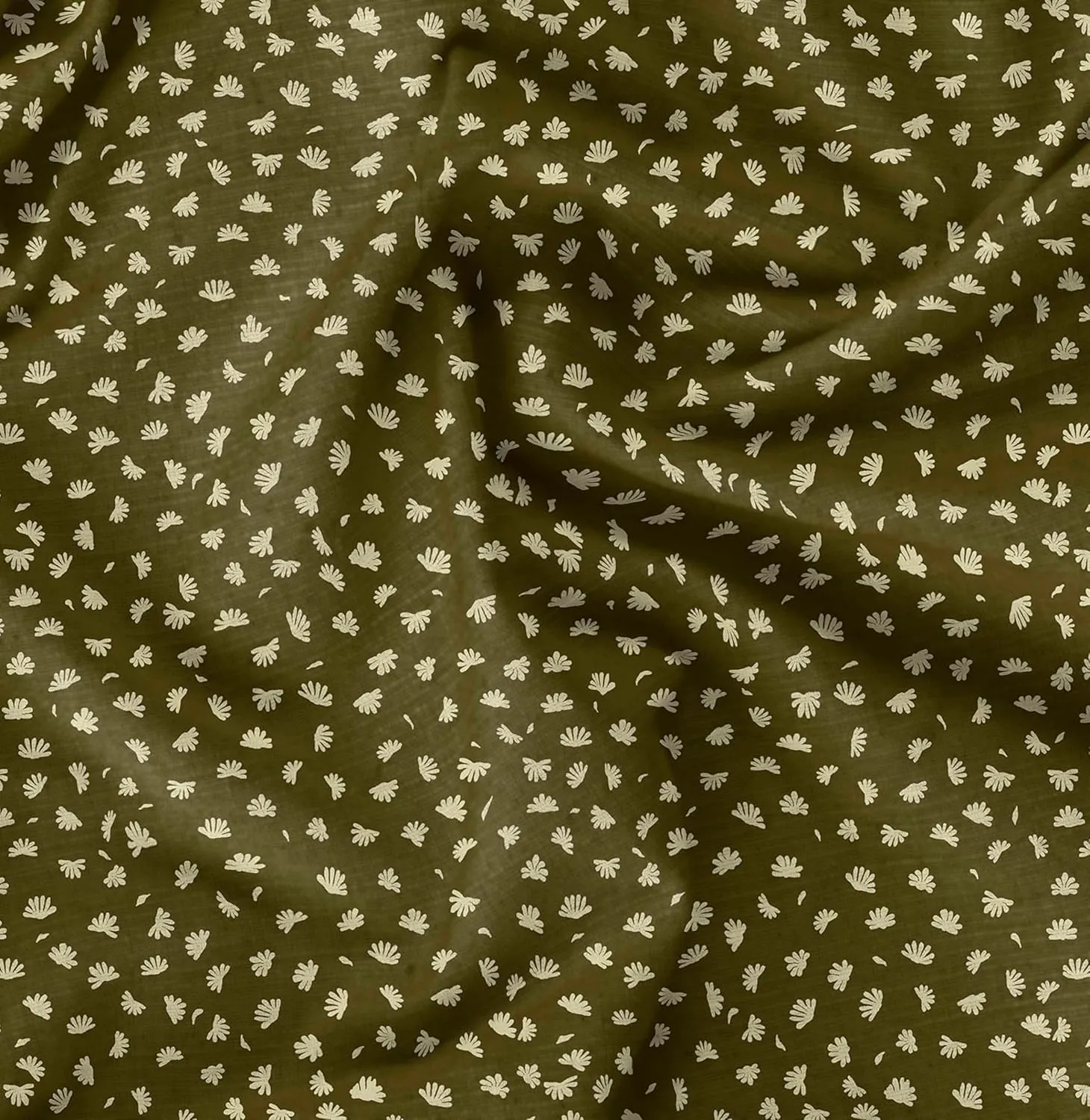 Soimoi Florals Print - Green, Canvas Fabric Material - 56 Inch Wide, 1 Yard, Unstitched Fabric for Upholstery, Bags, Workwear and Outdoor Gear.