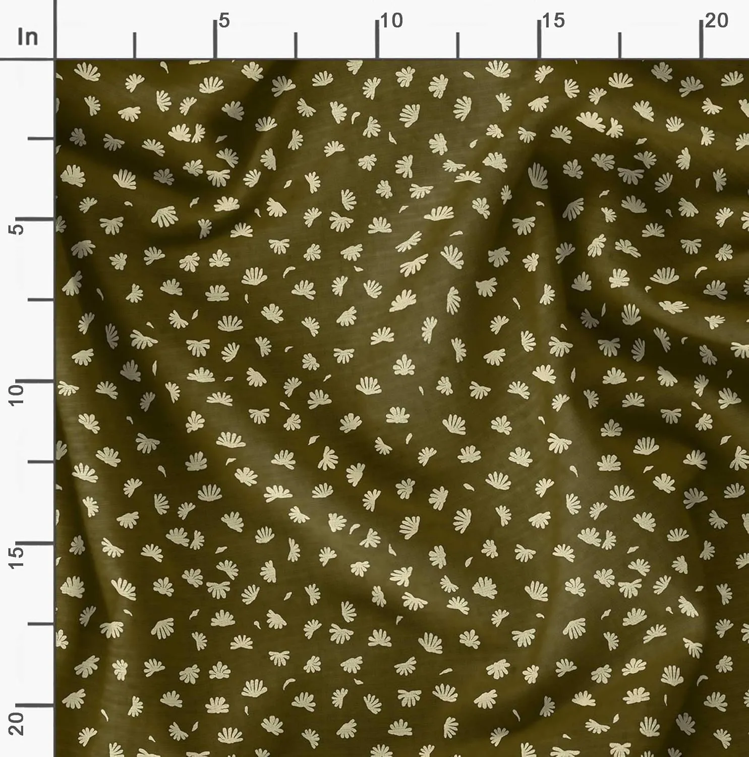 Soimoi Florals Print - Green, Canvas Fabric Material - 56 Inch Wide, 1 Yard, Unstitched Fabric for Upholstery, Bags, Workwear and Outdoor Gear.