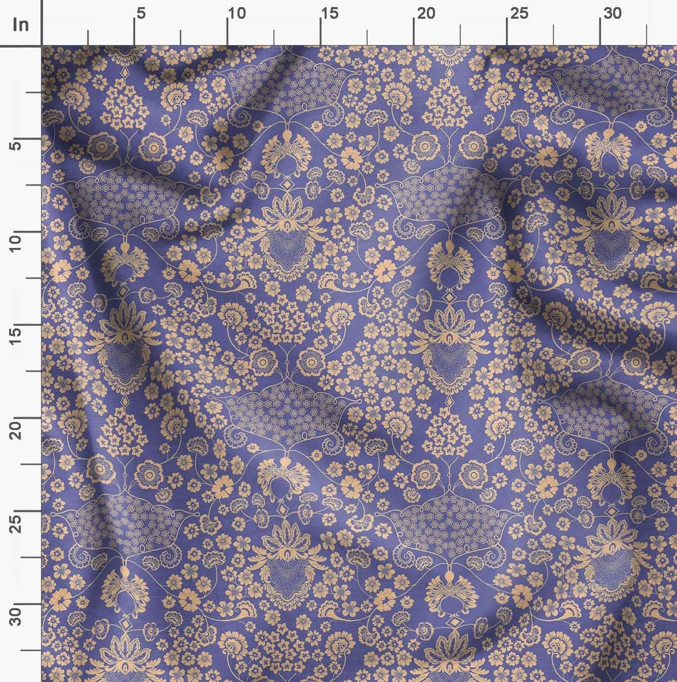Soimoi Florals Print - Purple, Canvas Fabric Material - 56 Inch Wide, 1 Yard, Unstitched Fabric for Upholstery, Bags, Workwear and Outdoor Gear.