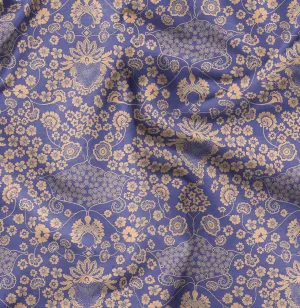 Soimoi Florals Print - Purple, Canvas Fabric Material - 56 Inch Wide, 1 Yard, Unstitched Fabric for Upholstery, Bags, Workwear and Outdoor Gear.