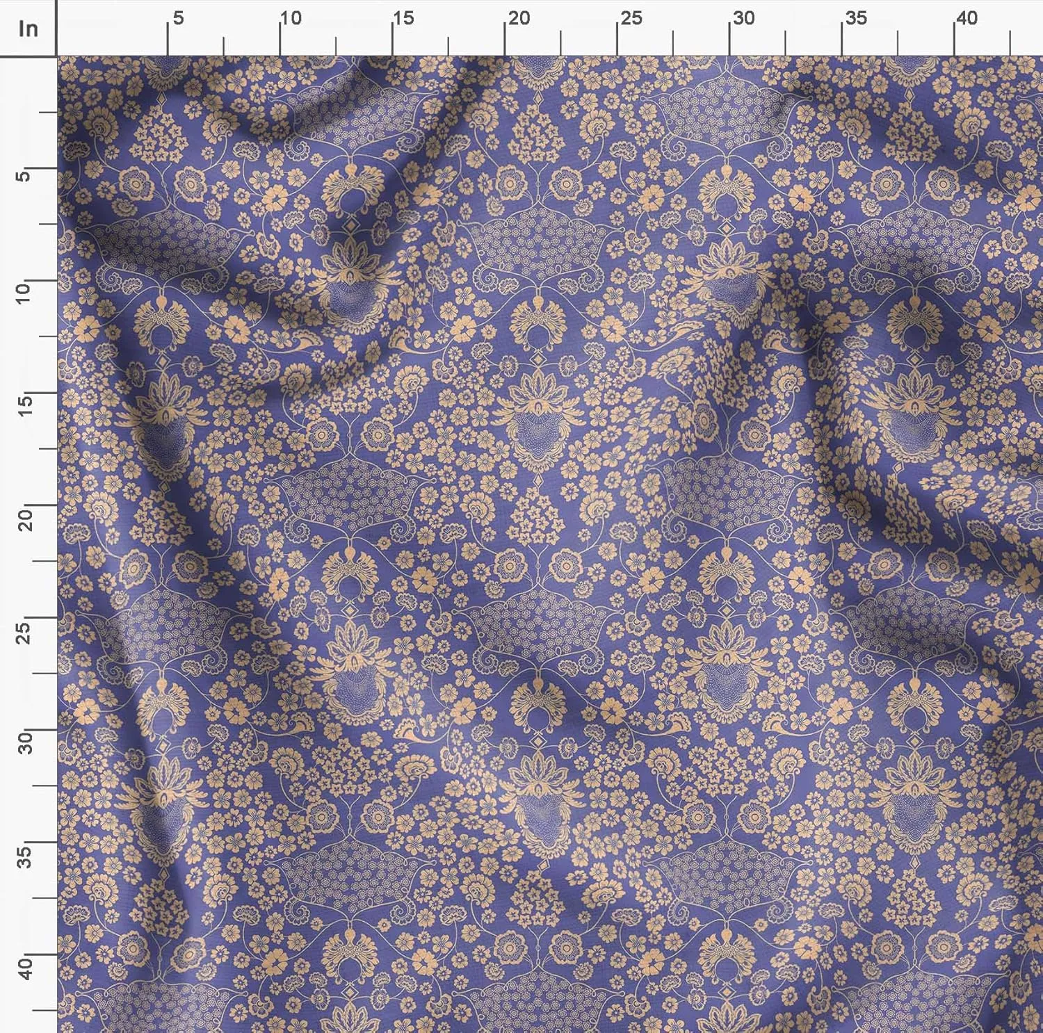 Soimoi Florals Print - Purple, Canvas Fabric Material - 56 Inch Wide, 1 Yard, Unstitched Fabric for Upholstery, Bags, Workwear and Outdoor Gear.