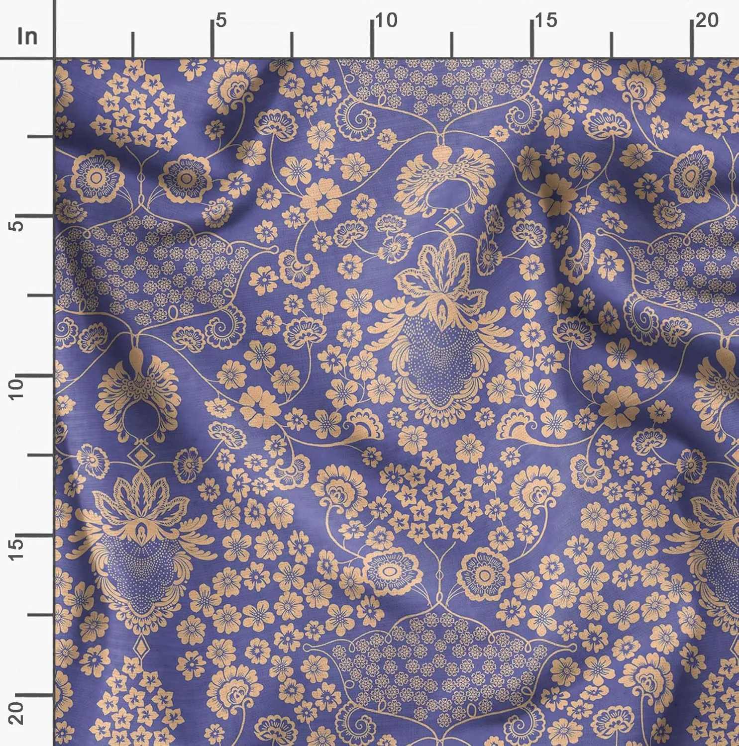 Soimoi Florals Print - Purple, Canvas Fabric Material - 56 Inch Wide, 1 Yard, Unstitched Fabric for Upholstery, Bags, Workwear and Outdoor Gear.