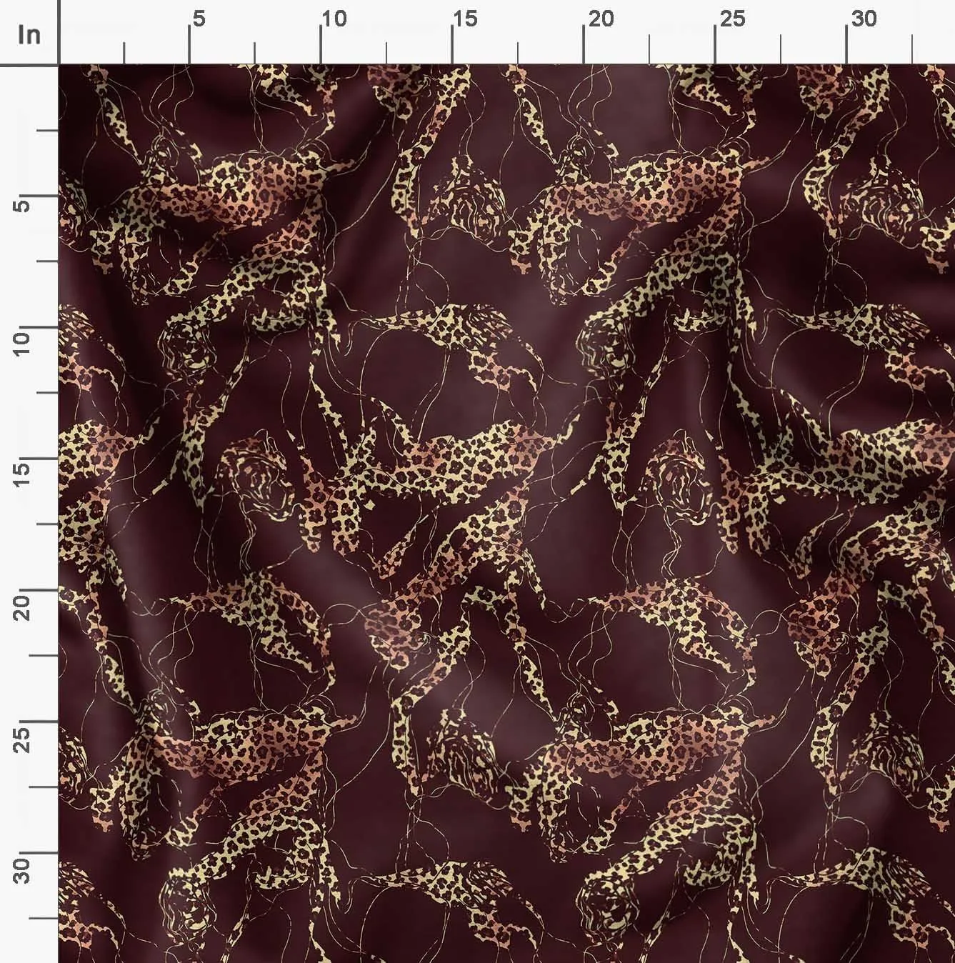Soimoi Leopard Print - Brown, Canvas Fabric Material - 56 Inch Wide, 1 Yard, Unstitched Fabric for Upholstery, Bags, Workwear and Outdoor Gear.