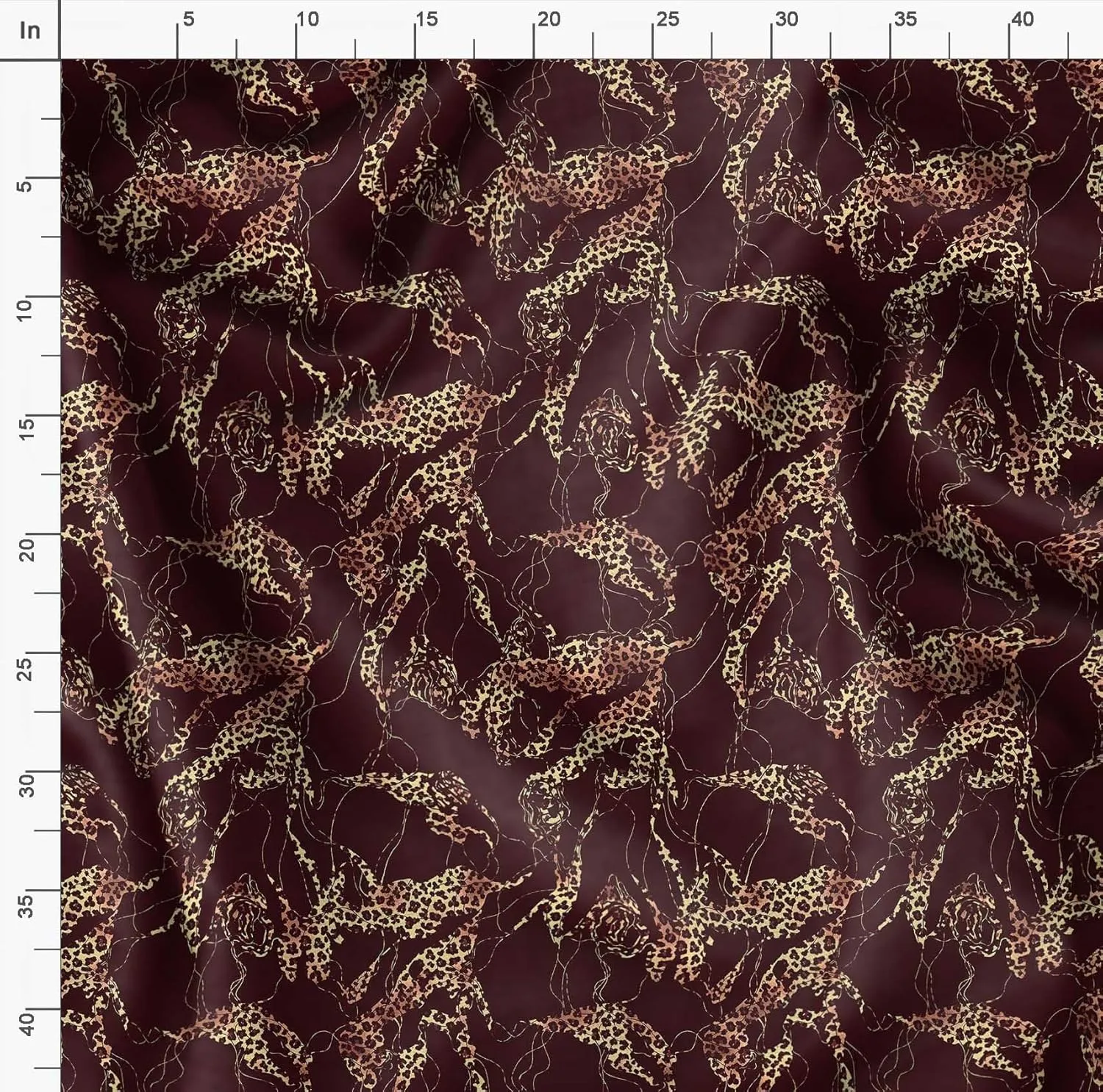 Soimoi Leopard Print - Brown, Canvas Fabric Material - 56 Inch Wide, 1 Yard, Unstitched Fabric for Upholstery, Bags, Workwear and Outdoor Gear.