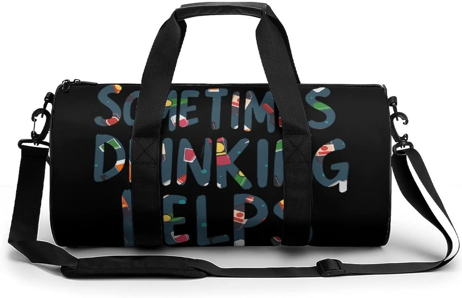 Sometimes Drinking Helps Gym Bag Unisex Duffle Bags Crossbody Handbags for Workout Weekender Overnight Travel