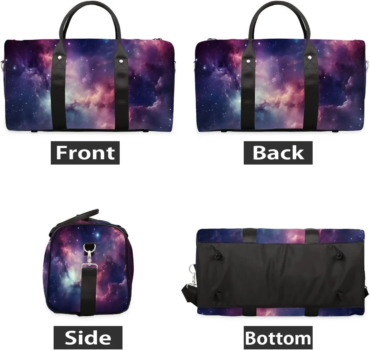 Space Galaxy Travel Duffel Bag for Women Men Waterproof Foldable Overnight Weekender Bag Large Capacity Sports Gym Bag