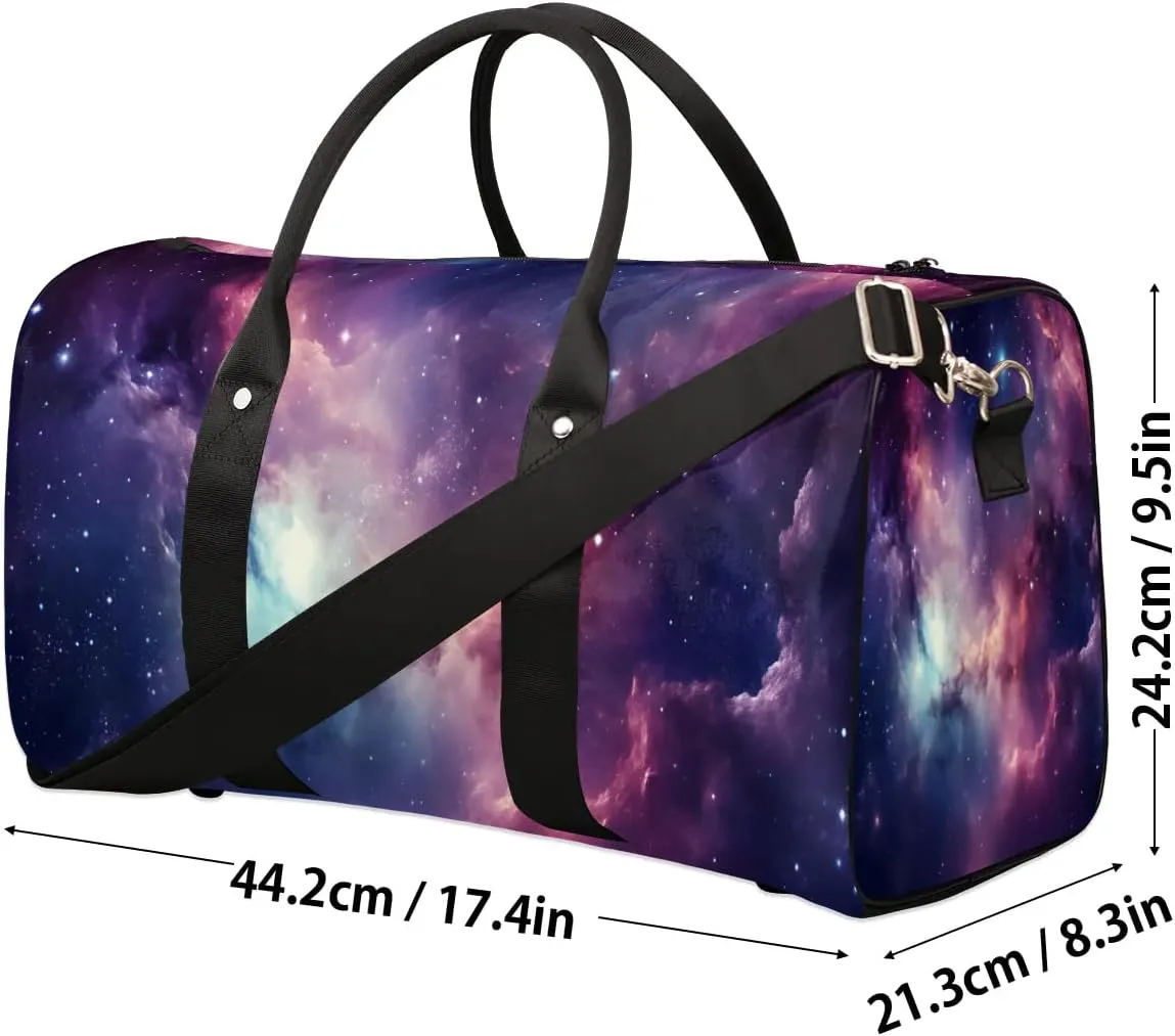 Space Galaxy Travel Duffel Bag for Women Men Waterproof Foldable Overnight Weekender Bag Large Capacity Sports Gym Bag