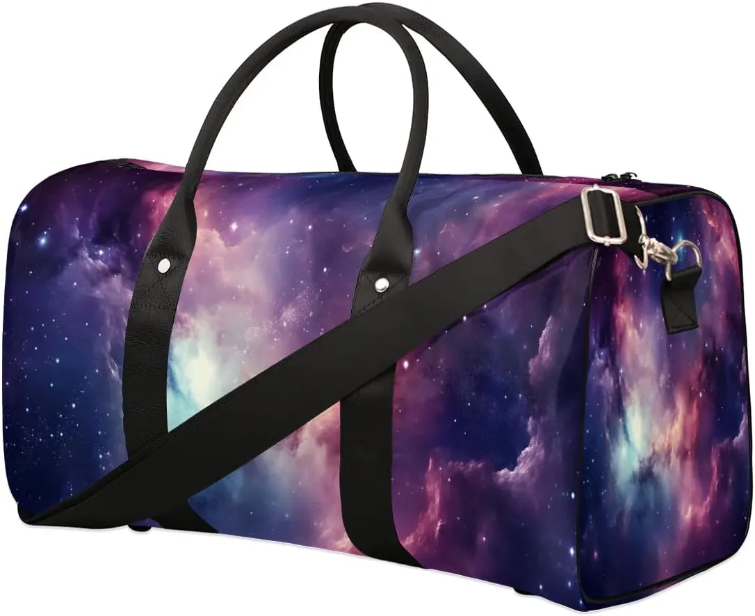 Space Galaxy Travel Duffel Bag for Women Men Waterproof Foldable Overnight Weekender Bag Large Capacity Sports Gym Bag