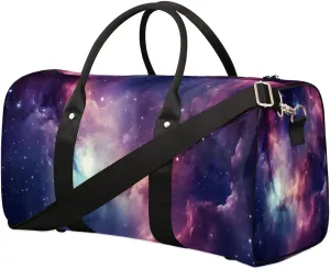 Space Galaxy Travel Duffel Bag for Women Men Waterproof Foldable Overnight Weekender Bag Large Capacity Sports Gym Bag