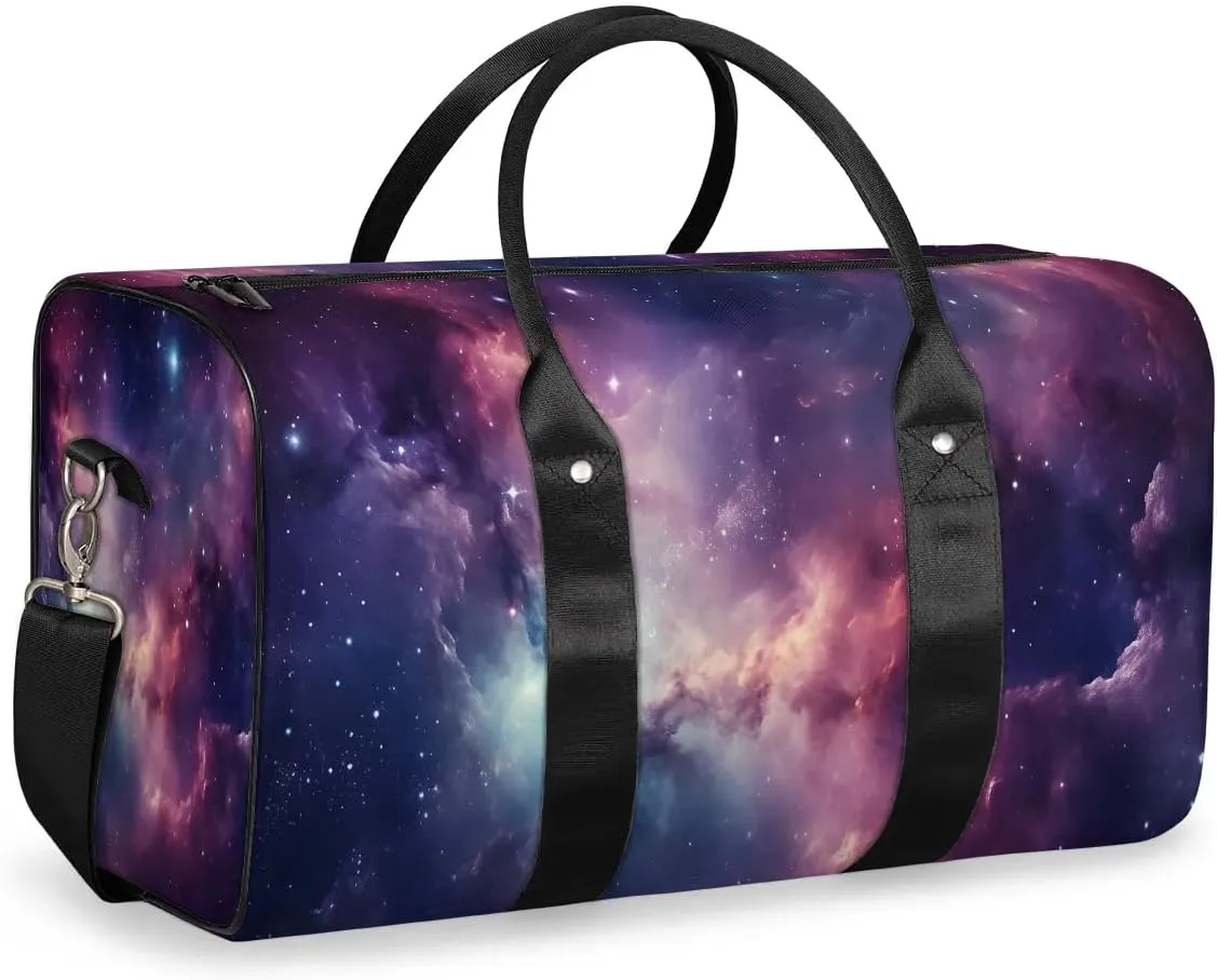 Space Galaxy Travel Duffel Bag for Women Men Waterproof Foldable Overnight Weekender Bag Large Capacity Sports Gym Bag