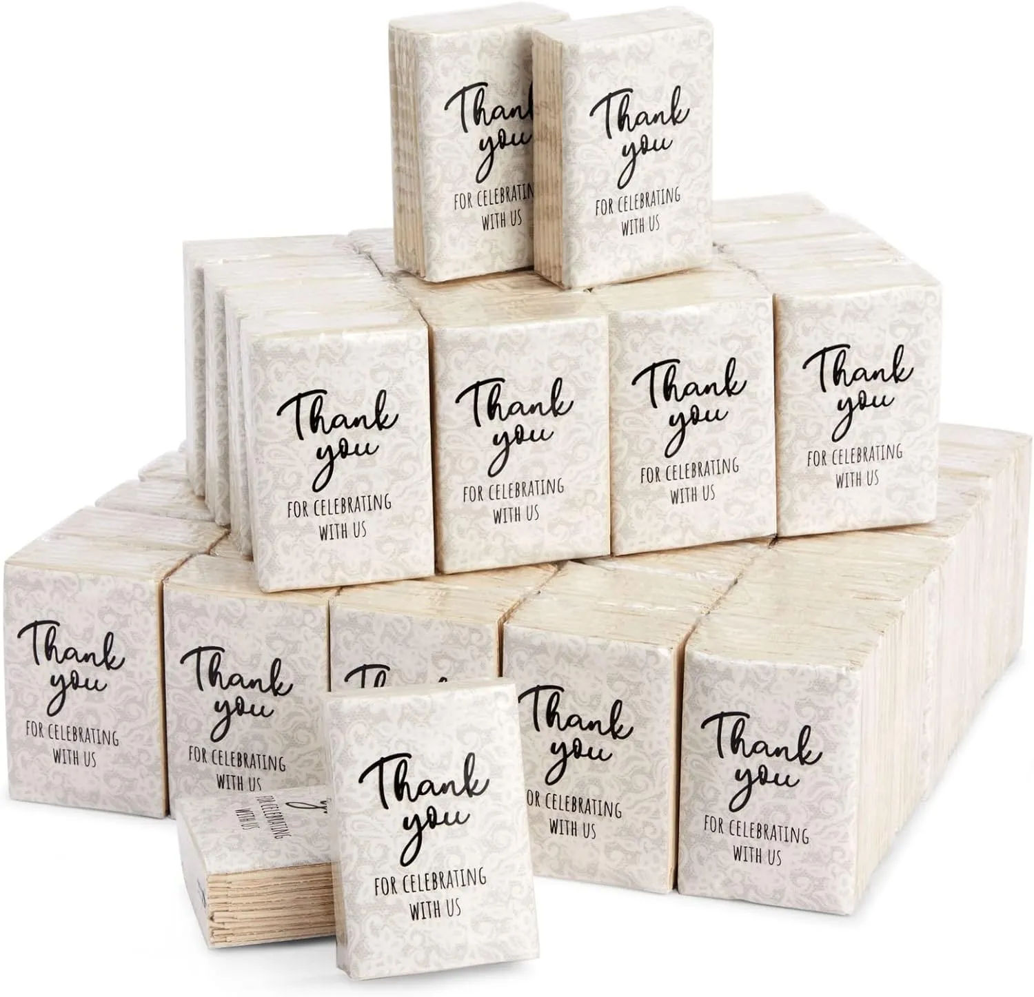 Sparkle and Bash 60 3 Ply Bamboo Thank You Pocket Tissues Travel Packs for Anniversary Items - 3x2 In Thank You for Celebrating With Us Tissue Travel Packs