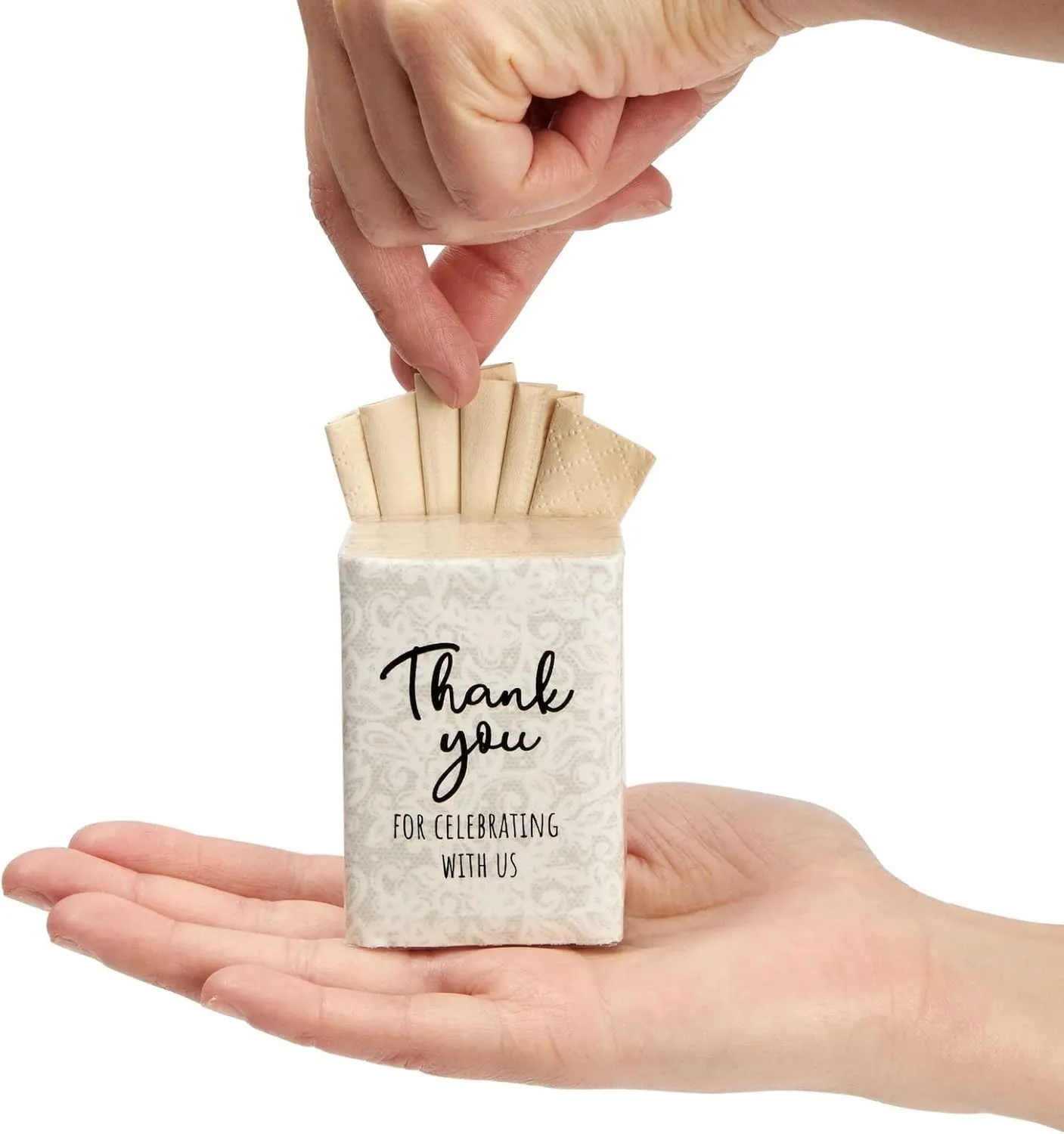 Sparkle and Bash 60 3 Ply Bamboo Thank You Pocket Tissues Travel Packs for Anniversary Items - 3x2 In Thank You for Celebrating With Us Tissue Travel Packs