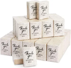 Sparkle and Bash 60 3 Ply Bamboo Thank You Pocket Tissues Travel Packs for Anniversary Items - 3x2 In Thank You for Celebrating With Us Tissue Travel Packs