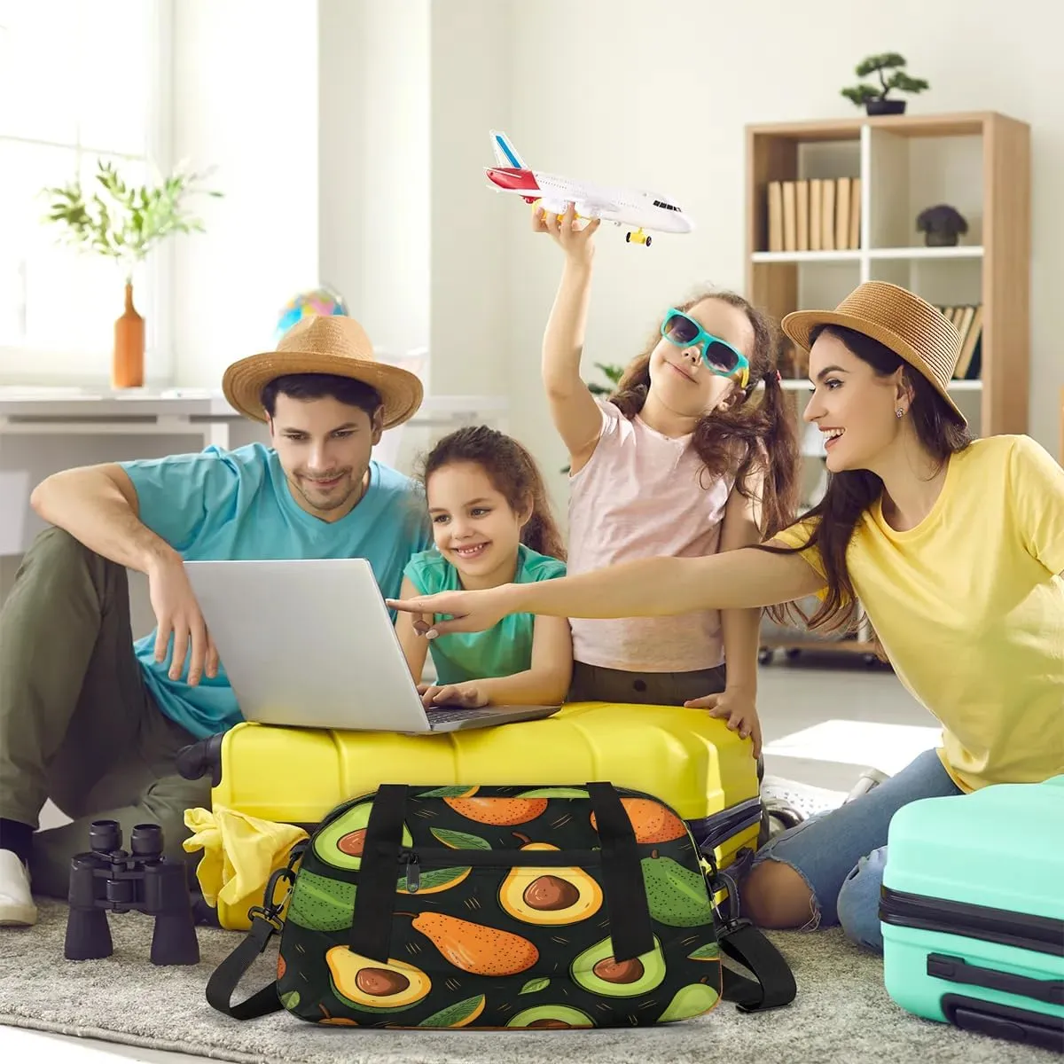 Sport Duffel Bag Avocado Fruit Kids Gym Bag Weekender Overnight Bags for Boys Girls Teens Carry On Workout Travel Bag