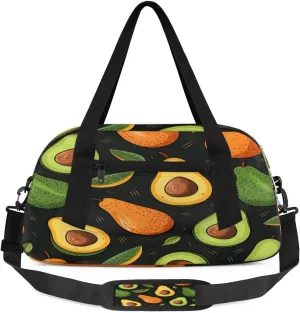 Sport Duffel Bag Avocado Fruit Kids Gym Bag Weekender Overnight Bags for Boys Girls Teens Carry On Workout Travel Bag