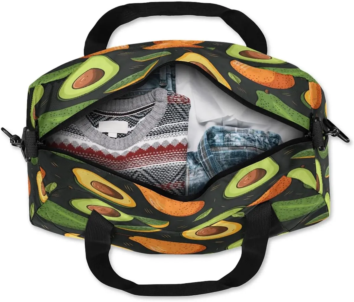 Sport Duffel Bag Avocado Fruit Kids Gym Bag Weekender Overnight Bags for Boys Girls Teens Carry On Workout Travel Bag