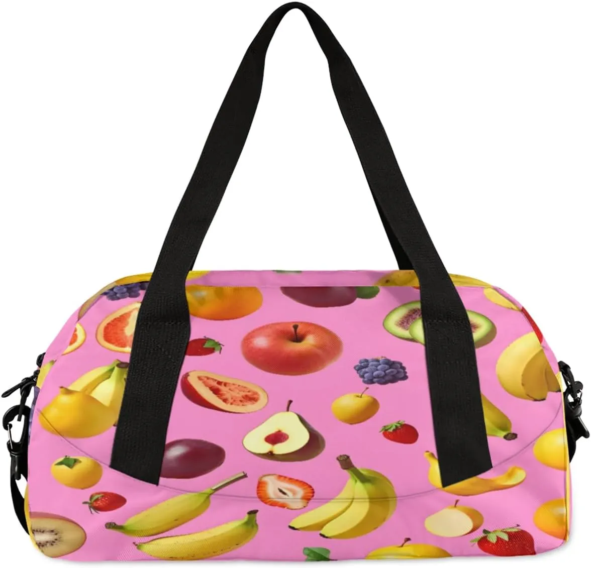 Sport Duffel Bag Banana Grape Strawberry Kids Gym Bag Weekender Overnight Bags for Boys Girls Teens Carry On Workout Travel Bag