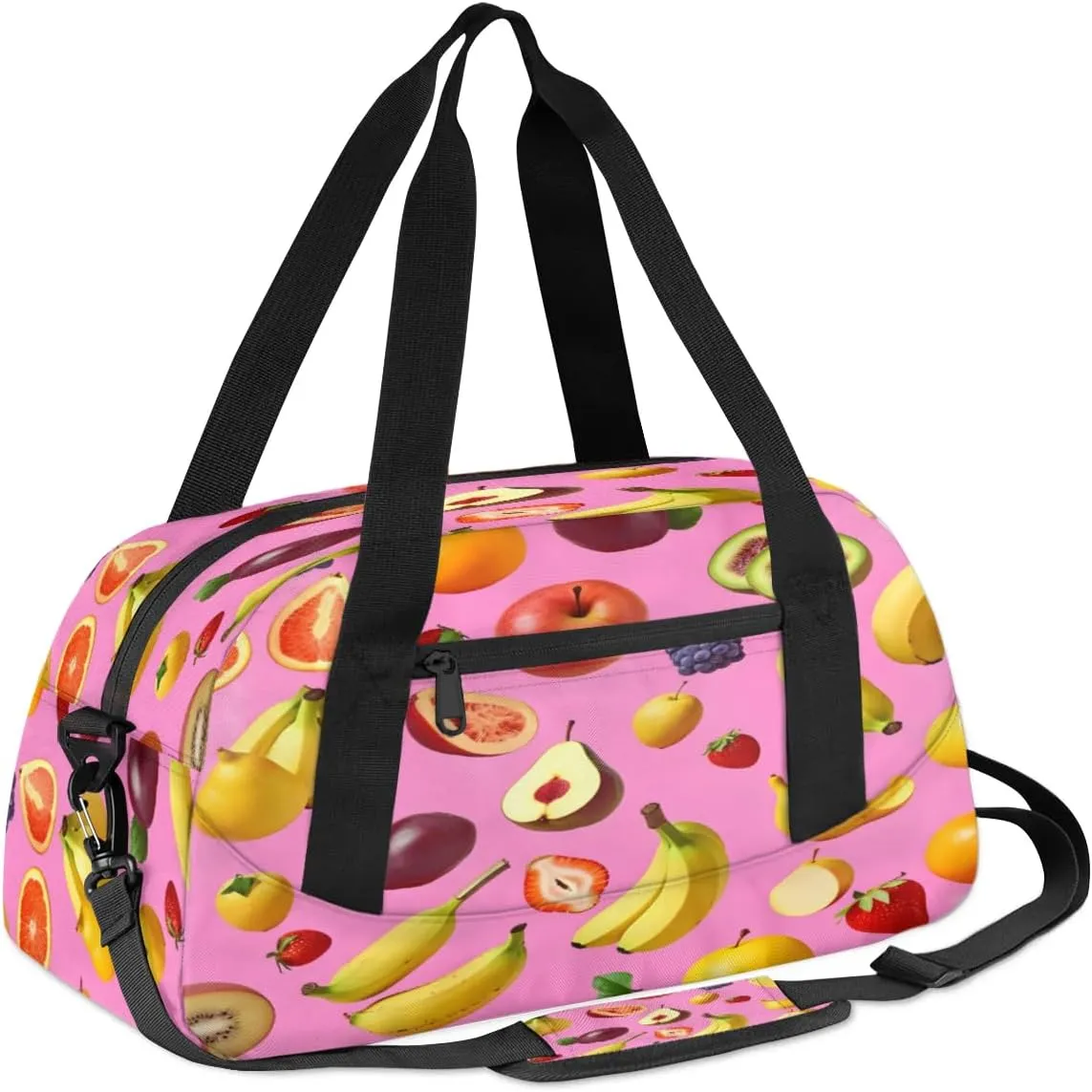 Sport Duffel Bag Banana Grape Strawberry Kids Gym Bag Weekender Overnight Bags for Boys Girls Teens Carry On Workout Travel Bag