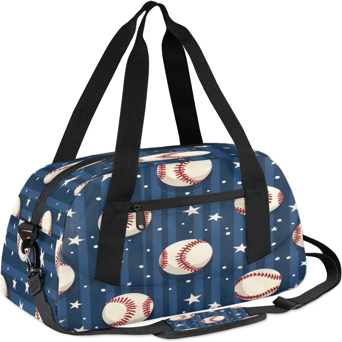Sport Duffel Bag Baseball Star Stripe Kids Gym Bag Weekender Overnight Bags for Boys Girls Teens Carry On Workout Travel Bag
