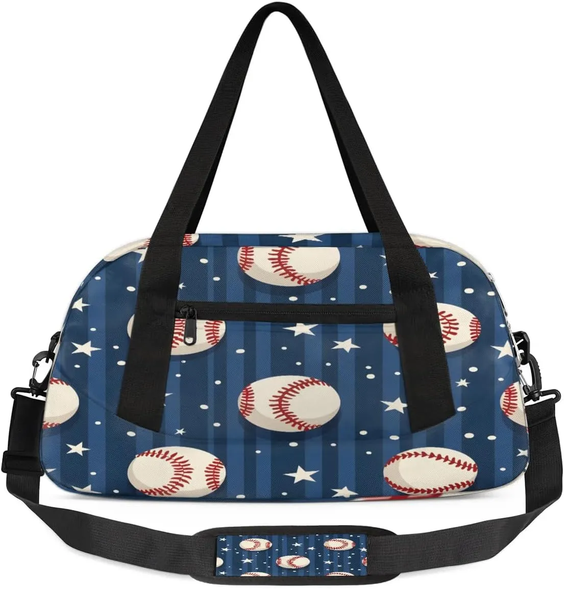 Sport Duffel Bag Baseball Star Stripe Kids Gym Bag Weekender Overnight Bags for Boys Girls Teens Carry On Workout Travel Bag