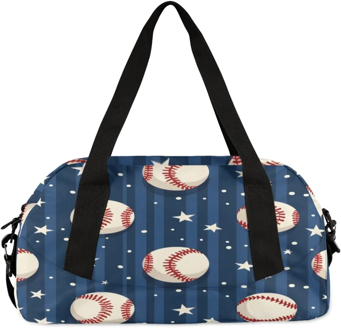 Sport Duffel Bag Baseball Star Stripe Kids Gym Bag Weekender Overnight Bags for Boys Girls Teens Carry On Workout Travel Bag
