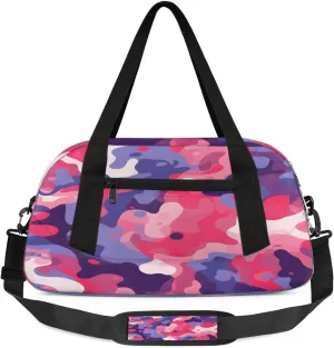 Sport Duffel Bag Beautiful Camouflage Color Kids Gym Bag Weekender Overnight Bags for Boys Girls Teens Carry On Workout Travel Bag