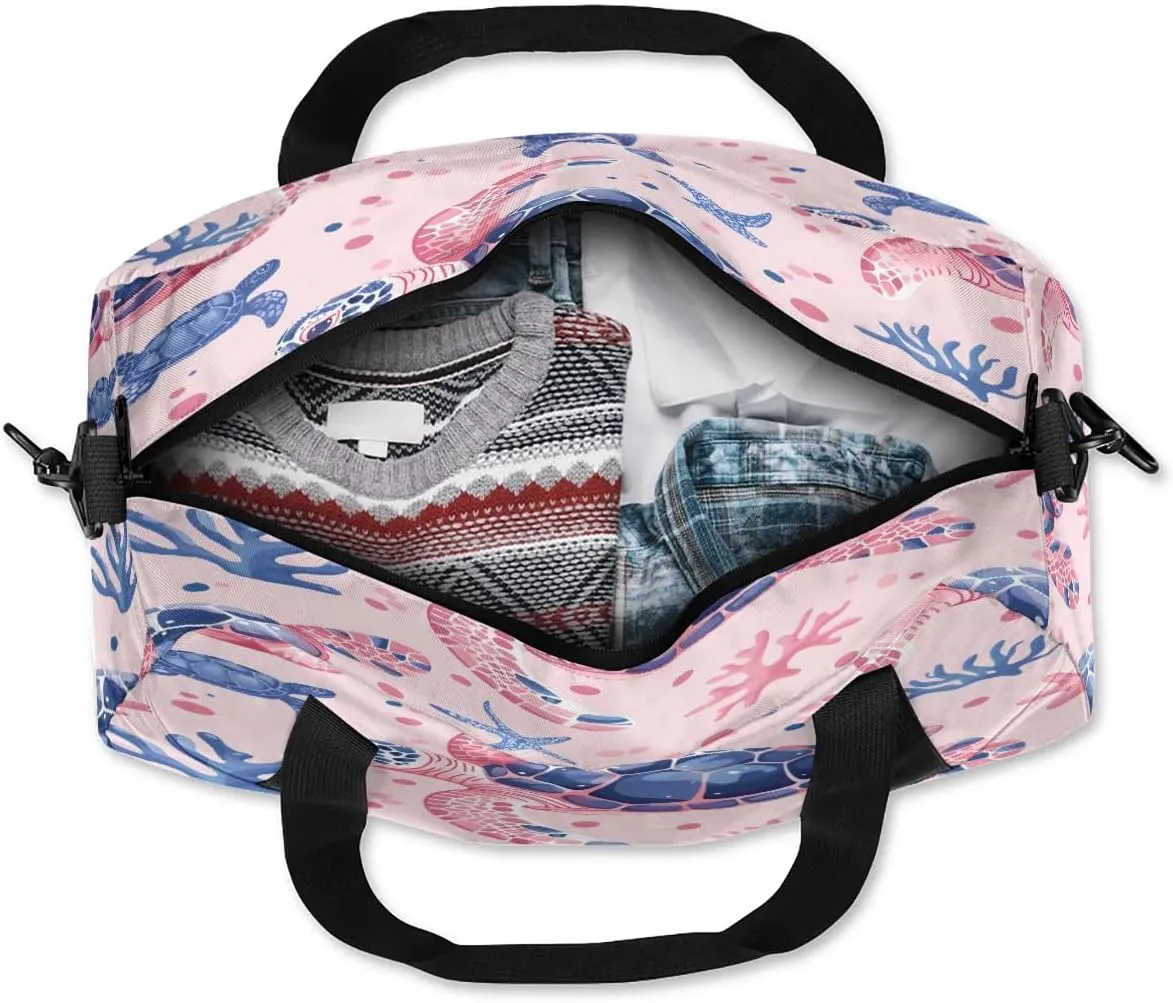 Sport Duffel Bag Beautiful Turtle Kids Gym Bag Weekender Overnight Bags for Boys Girls Teens Carry On Workout Travel Bag