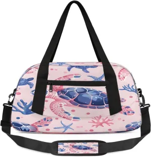Sport Duffel Bag Beautiful Turtle Kids Gym Bag Weekender Overnight Bags for Boys Girls Teens Carry On Workout Travel Bag