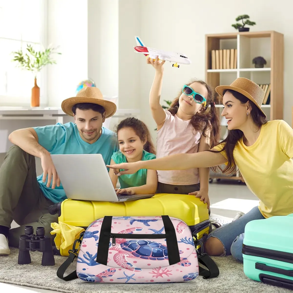 Sport Duffel Bag Beautiful Turtle Kids Gym Bag Weekender Overnight Bags for Boys Girls Teens Carry On Workout Travel Bag