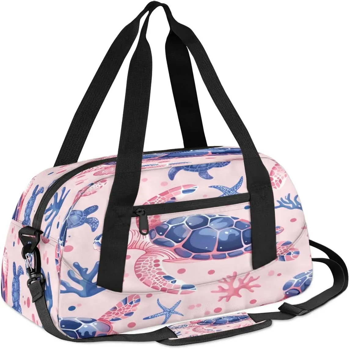 Sport Duffel Bag Beautiful Turtle Kids Gym Bag Weekender Overnight Bags for Boys Girls Teens Carry On Workout Travel Bag