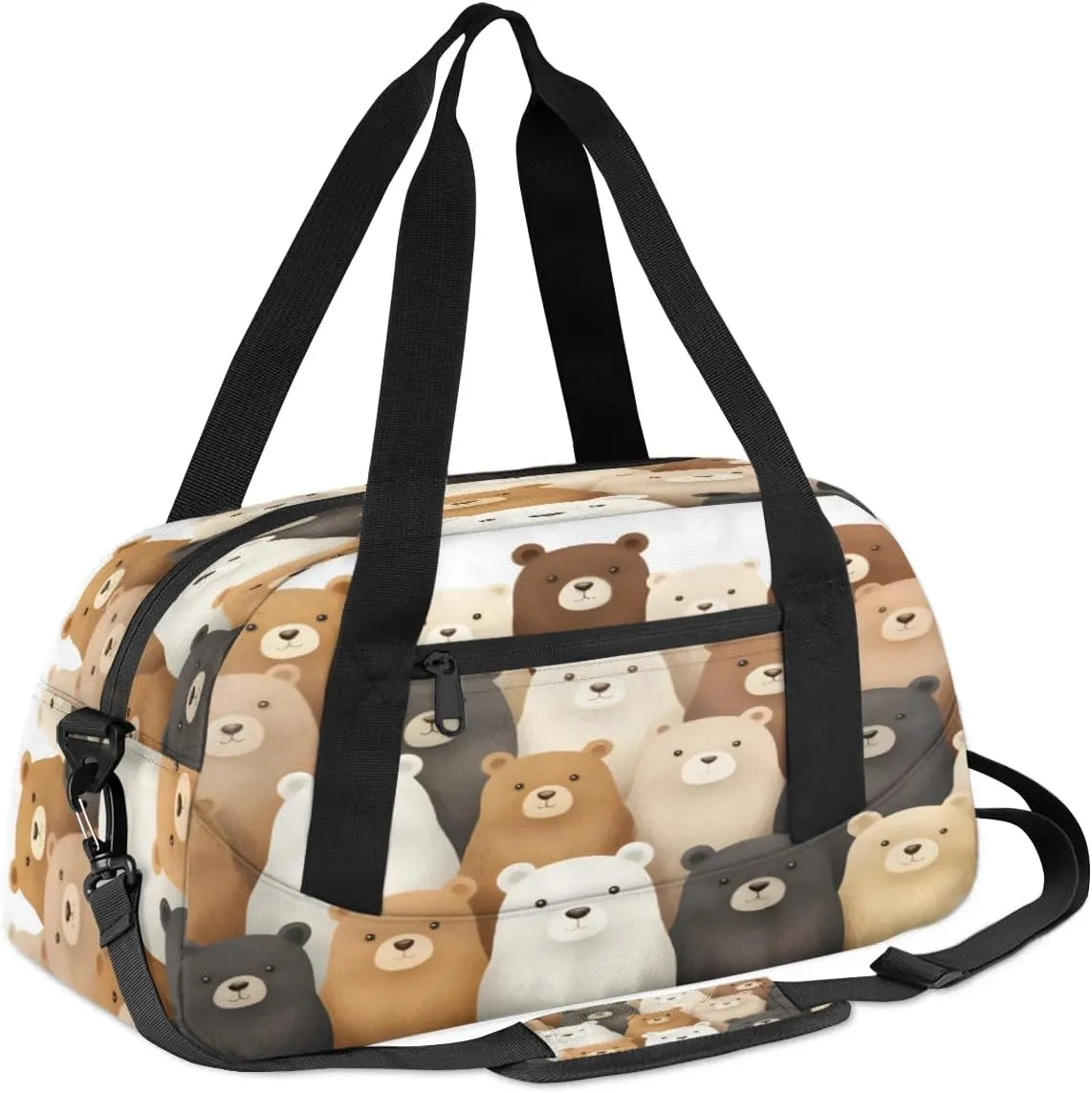 Sport Duffel Bag Cartoon Bears Kids Gym Bag Weekender Overnight Bags for Boys Girls Teens Carry On Workout Travel Bag