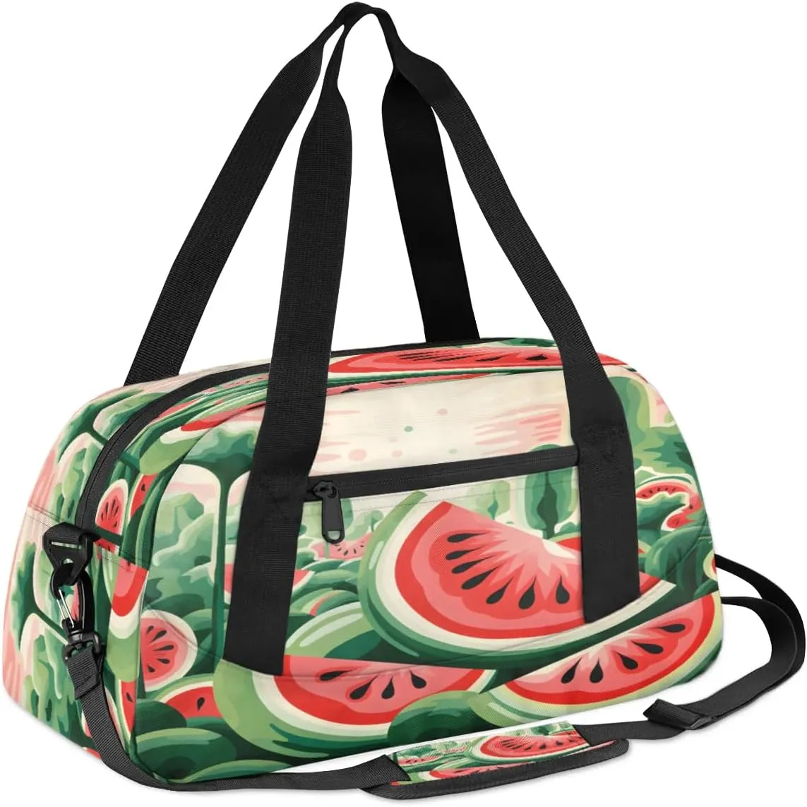 Sport Duffel Bag Cartoon Watermelon Kids Gym Bag Weekender Overnight Bags for Boys Girls Teens Carry On Workout Travel Bag