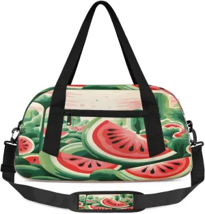 Sport Duffel Bag Cartoon Watermelon Kids Gym Bag Weekender Overnight Bags for Boys Girls Teens Carry On Workout Travel Bag