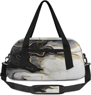 Sport Duffel Bag Classic Marble Pattern Kids Gym Bag Weekender Overnight Bags for Boys Girls Teens Carry On Workout Travel Bag