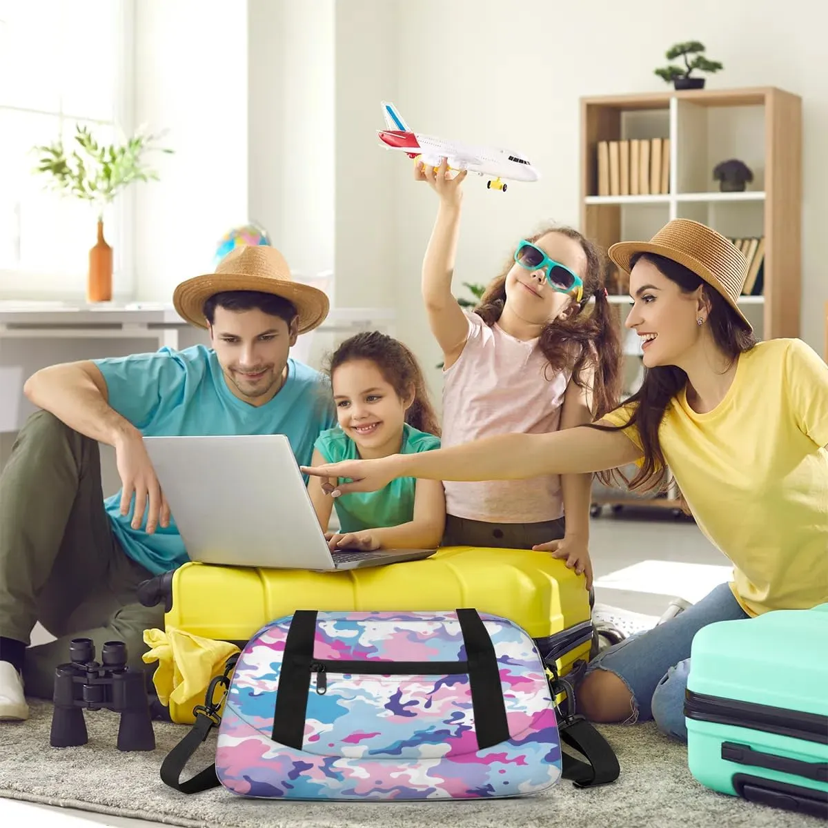 Sport Duffel Bag Colorful Camo Kids Gym Bag Weekender Overnight Bags for Boys Girls Teens Carry On Workout Travel Bag