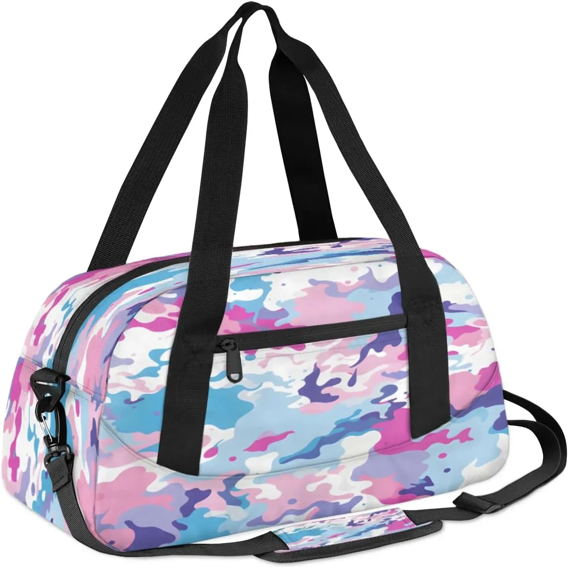 Sport Duffel Bag Colorful Camo Kids Gym Bag Weekender Overnight Bags for Boys Girls Teens Carry On Workout Travel Bag