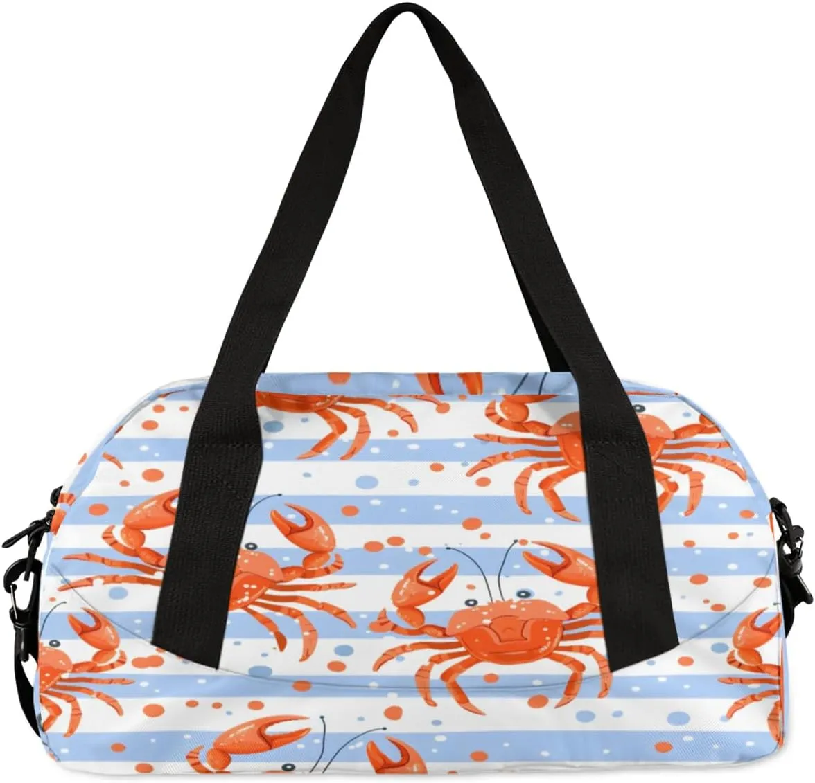 Sport Duffel Bag Crabs Stripes Kids Gym Bag Weekender Overnight Bags for Boys Girls Teens Carry On Workout Travel Bag