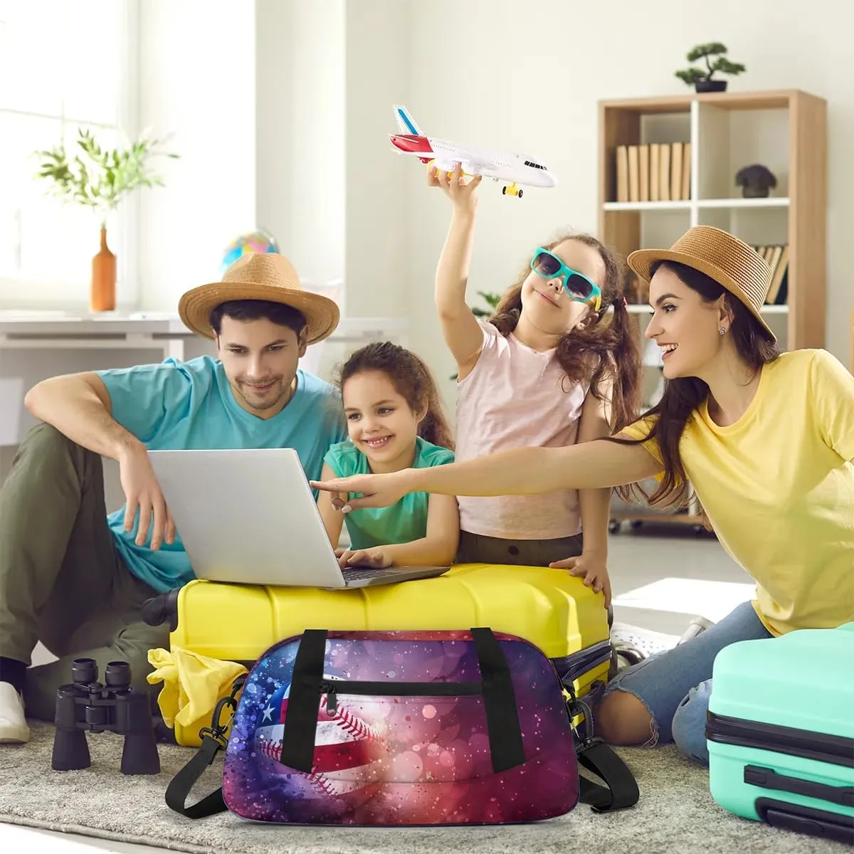 Sport Duffel Bag Creative Baseball Kids Gym Bag Weekender Overnight Bags for Boys Girls Teens Carry On Workout Travel Bag