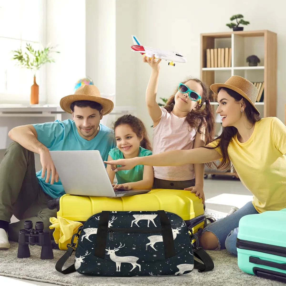 Sport Duffel Bag Deer Prints Kids Gym Bag Weekender Overnight Bags for Boys Girls Teens Carry On Workout Travel Bag