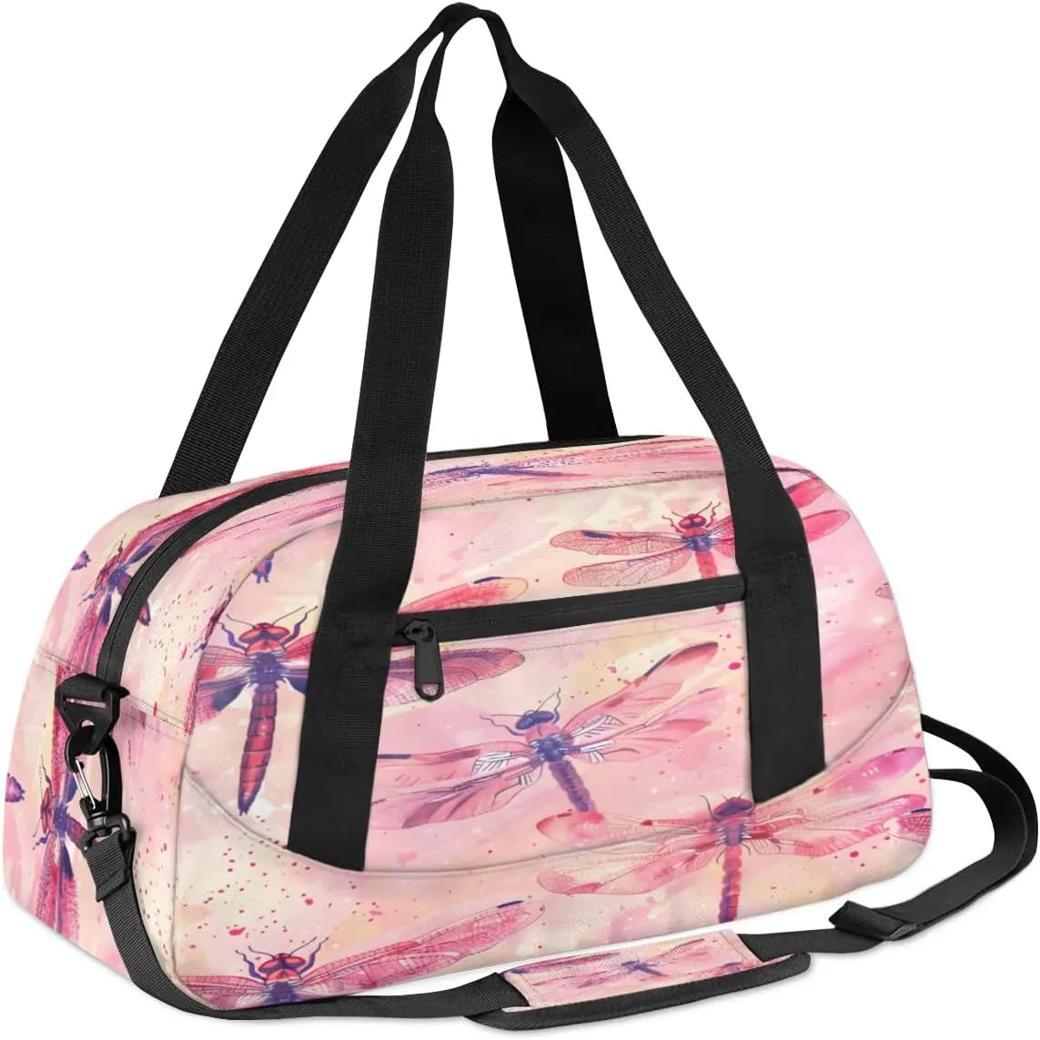 Sport Duffel Bag Dragonfly Themed Kids Gym Bag Weekender Overnight Bags for Boys Girls Teens Carry On Workout Travel Bag