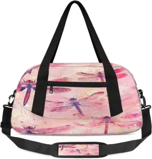 Sport Duffel Bag Dragonfly Themed Kids Gym Bag Weekender Overnight Bags for Boys Girls Teens Carry On Workout Travel Bag