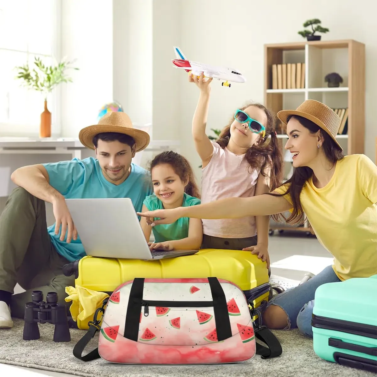 Sport Duffel Bag Fruit Watermelon Kids Gym Bag Weekender Overnight Bags for Boys Girls Teens Carry On Workout Travel Bag