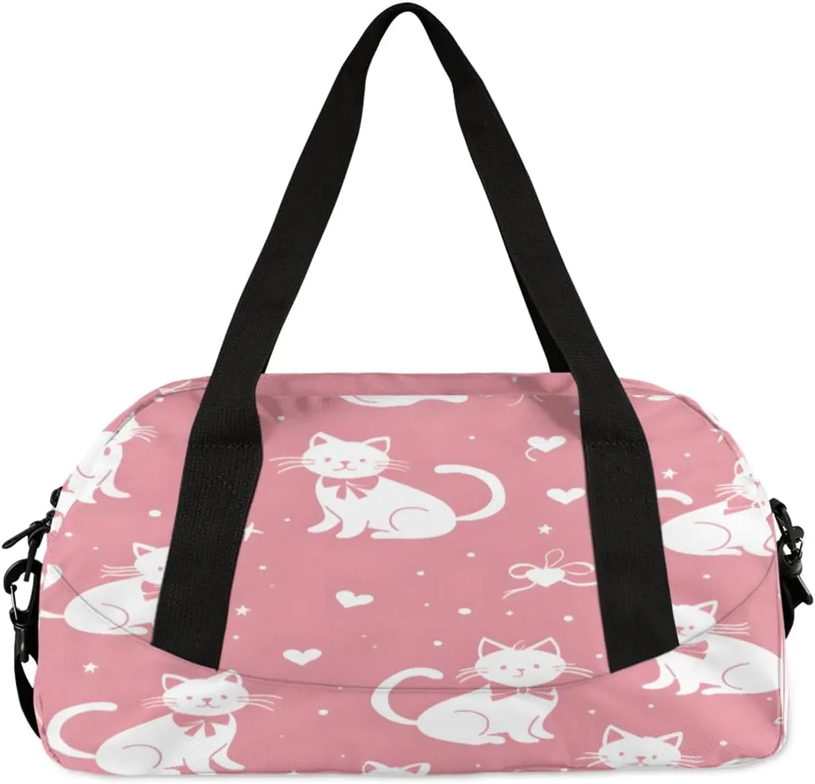 Sport Duffel Bag Lovely Cats Theme Kids Gym Bag Weekender Overnight Bags for Boys Girls Teens Carry On Workout Travel Bag