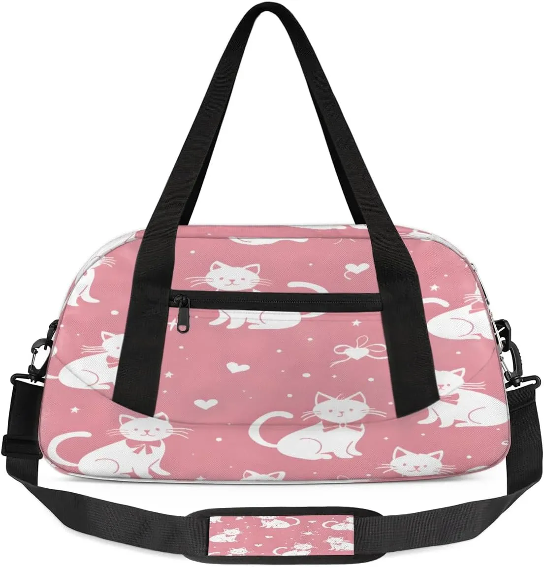 Sport Duffel Bag Lovely Cats Theme Kids Gym Bag Weekender Overnight Bags for Boys Girls Teens Carry On Workout Travel Bag